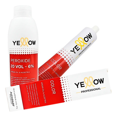 Tinte Yellow De Alfa Parf 100gr + Peroxido 20vol De 150ml Tono 6.32 Rub Osc Dorad Nacar | MercadoLibre