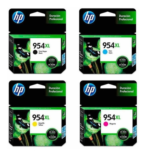 Kit Cartuchos Tinta Original Hp 954xl 7740 8710 - 04 Cores 