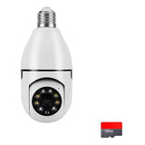 Camara Bombillo Giratoria 360 Wifi Vigilancia Fhd + Sd 128gb