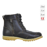 Bota Urbana Retro Racer Para Moto, Cafe, Kromtek 