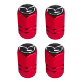 4 Tapones De Válvula Mazda Para Llantas Rojo