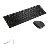 Teclado E Mouse Sem Fio 2.4 Ghz Multimídia Usb Slim - Tc202