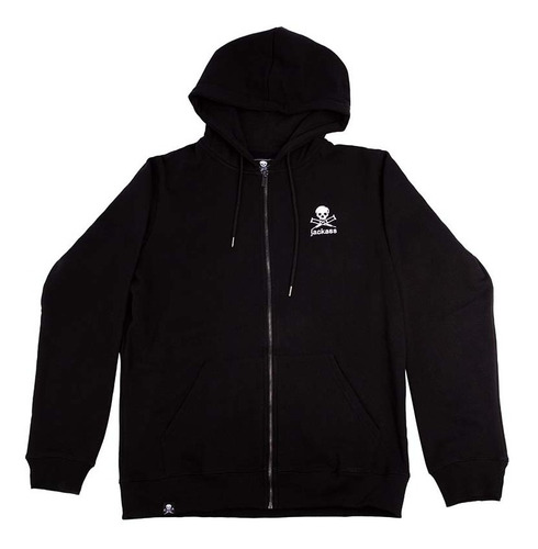 Poleron Full Zip Hoodie De Hombre Jackass Classic Negro