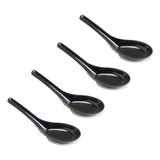 Cucharas Chinas Japonesas Japanbargain Negras, Set De 4