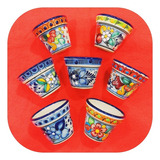 Set 5 Macetitas 7 Cm Varias De Talavera Poblana Mt Ch