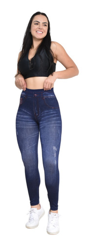 Calça Leg Jeans Fake Imita Jeans Resistente Pronta Entrega