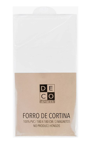 Forro Cortina Blanco 100% P V C  180x 180 Cms 3 Magnetos