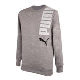 Buzo Puma Essential Logo Lab Crew Adp Hombre Gris