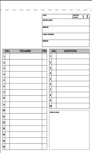 Block Line Up Beisbol Softbol Original Y 3 Copias 24 Juegos