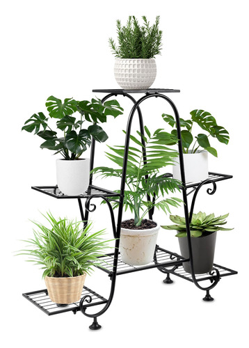 Soporte Para Plantas Interior Metálico, Bandeja 74 Cm Altura