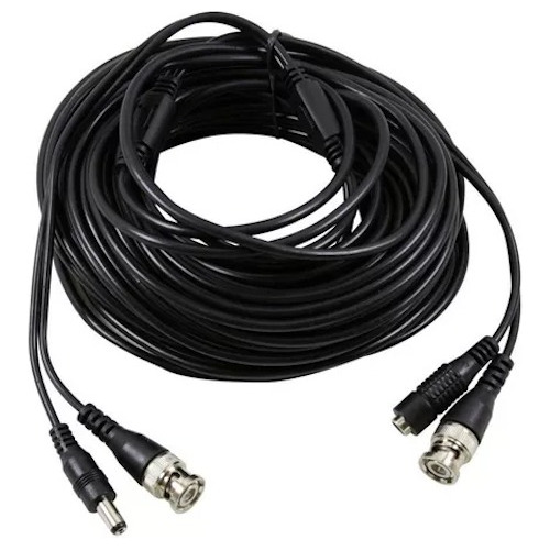 Cable Camaras De Cctv X 18m , Video+corriente C/ Conectores