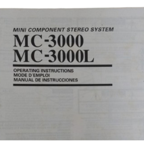 Manual De Serviço Mini System Sansui Mc - 3000 E Mc - 3000 L