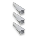 Pack: 3 Perfiles Aluminio Difusor 1201 1mt Alto Empotrable