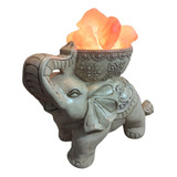 Lámpara De Sal De Himalaya , Elefante Cesta Labrada Completa