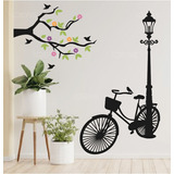 Vinilo Decorativo Bicicleta Con Farola Sticker 115x200cm 