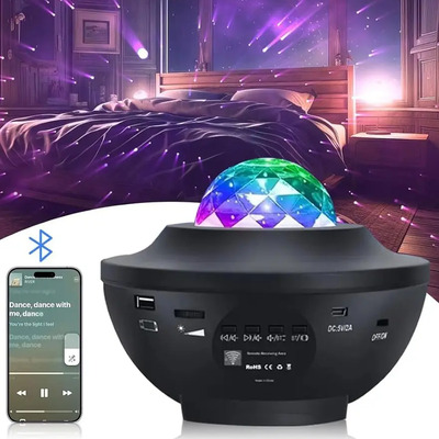 Proyector De Estrellas Con Luz De Galaxialámpara De Cielo Estrellado Con Temporizador Y Control Remoto Proyector De Luz De Estrellas Para Dormitorio/salas De Juego/teatro Casero Negro Multicolor