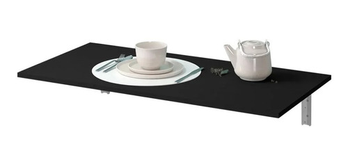 Mesa Dobrável De Parede Slim Suspensa 68x45 Bp Preto Fosco