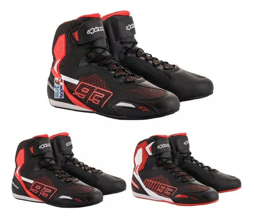 Jm Zapatillas Moto Alpinestars Austin Knit Shoes Black Red