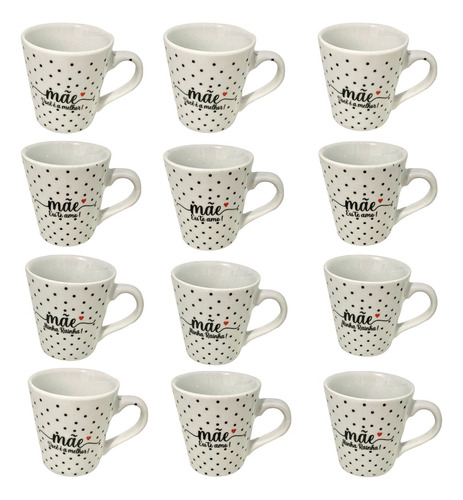 Xícaras Caneca 12un Dia Das Mães Porcelana Promoção Atacado