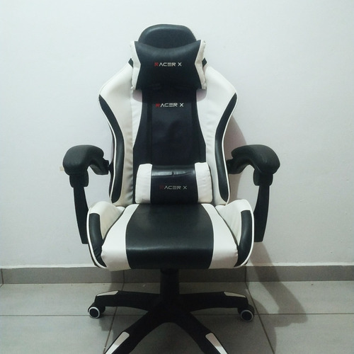 Cadeira De Escritório Racer X Comfort Gamer Preta E Branca