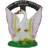 Cisnes Dios Bendiga Figura Para Colgar Yeso Cerámico