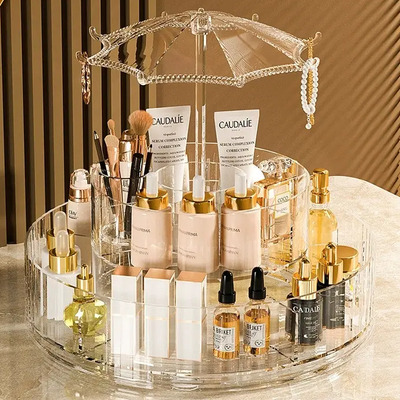 Organizador Porta Maquiagem Acessórios Menina Cosméticos Batom Acrílico Giratório 360º Ajustável multiuso batons creme perfume pinceis lápis make closet quarto penteadeira banheiro transparente-efigen | MercadoLivre