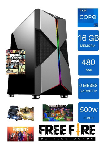 Cpu Pc Game Barata Core I5 3.4ghz 16gb Ssd480g 500w