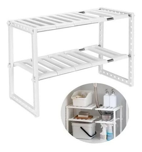 Estante Ajustable Organizador Multiuso Cocina Baño 2 Niveles