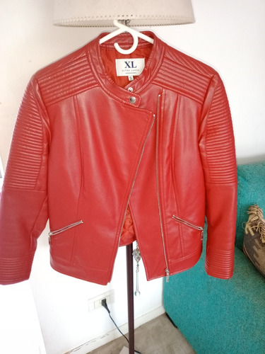 Campera Símil Cuero Roja Xl 