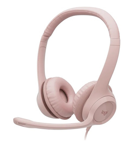 Audifono Logitech H390 Usb A/ Cancelación De Ruido Color Rosa