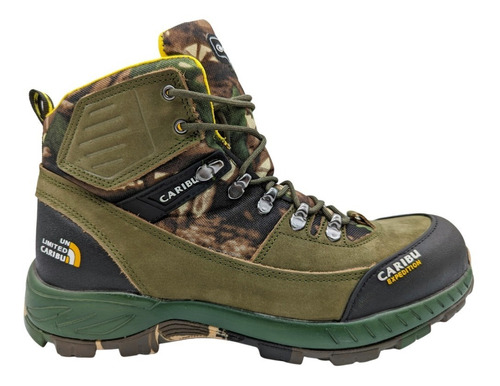 Botas Caribu 355 De Trabajo Color Verde Camuflaje Hombre 