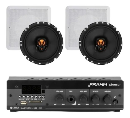 Kit Amplificador Frahm Slim 1000 App + 2 Arandelas Quad Jbl