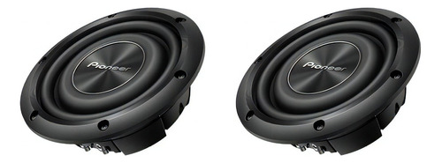 Kit 2 Subwoofer Pioneer Slim Ts-a2000ld2 8'' 700w 2+2 Ohms Cor Preto