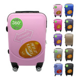 Maleta Rigida Mano A Bordo Candado Seguridad Carry On 360 En Color Rosa Claro Rectangular