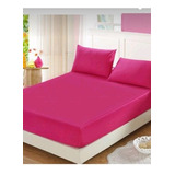 Sabana Ajustable Y 2fundas Cama Doble Fucsia 