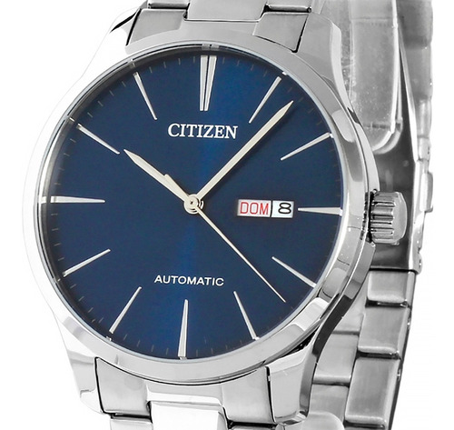 Relógio Citizen Masculino Automatico Tz20788f Azul Aço Prata