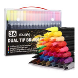 Plumones Dual Brush Pens Doble Punta 36 Colores Vibrantes 