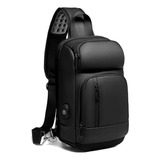 Mochila Bandolera Hombre, Bolsa Cruzada Con Usb, Ligera