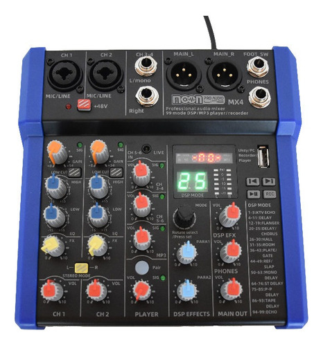 Consola Moon Mx4 Audio Mixer Eq Dsp Profesional 4 Canales