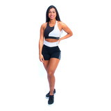 Conjunto Roupa Academia Shorts Cós Alto + Top Feminino