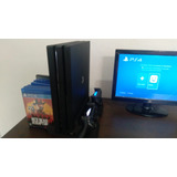 Ps 4 Pro 1tb +  2 Controles + Base De Resfriamento + 8 Jogos 