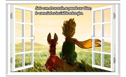 Vinilos Efecto Ventana 3d El Principito Frase - 1.50mx1m