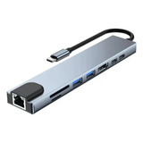 Adaptador Hub Macbook Air M1 M2 E Pro 8 Em 1 Usb-c Hdmi 4k