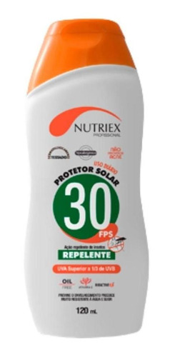 Protetor Solar Nutriex Fator 30 Fps 120 Ml Com Repelente