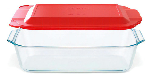 Fuente Pyrex Vidrio 4,7l C/ Tapa Horno Freezer - Color Transparente