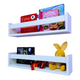 Kit 2 Nicho Porta Livros Infantis De Parede Estante Mdf 55cm