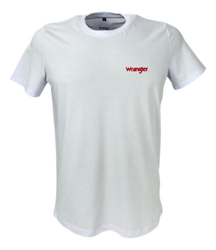 Camiseta Wrangler Branca Original Tecido Leve Para Homem 