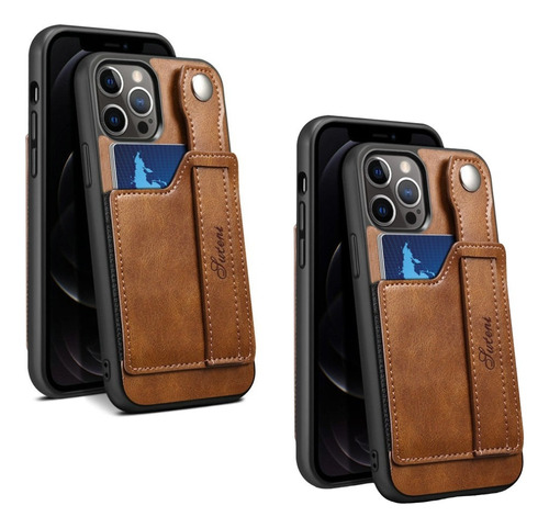 2×funda For iPhone 12 13 Case Celular Ranura For Tarjetas