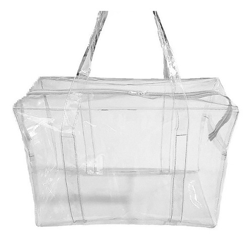 Bolsa Transparente Multiuso Praia Resistente-40x38x20