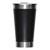 Copo Térmico De Cerveja Aço Inox 473ml Com Tampa Cor Preto Liso